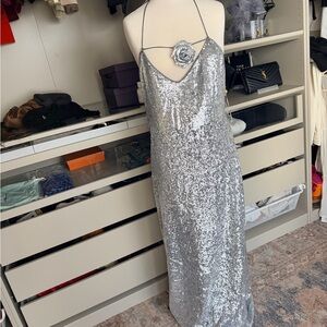 JW PEI Women's Heisey Sequinned Rosette Maxi Dress